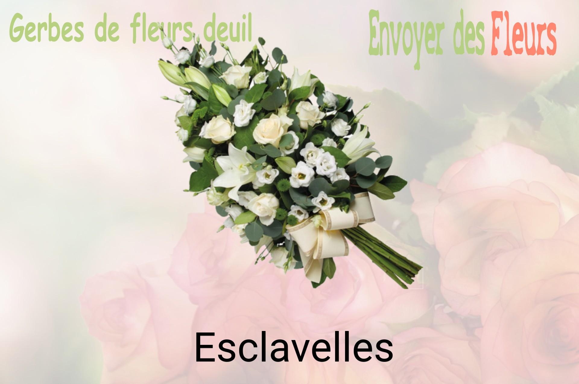 Gerbe de fleurs de deuil livrée à Esclavelles
